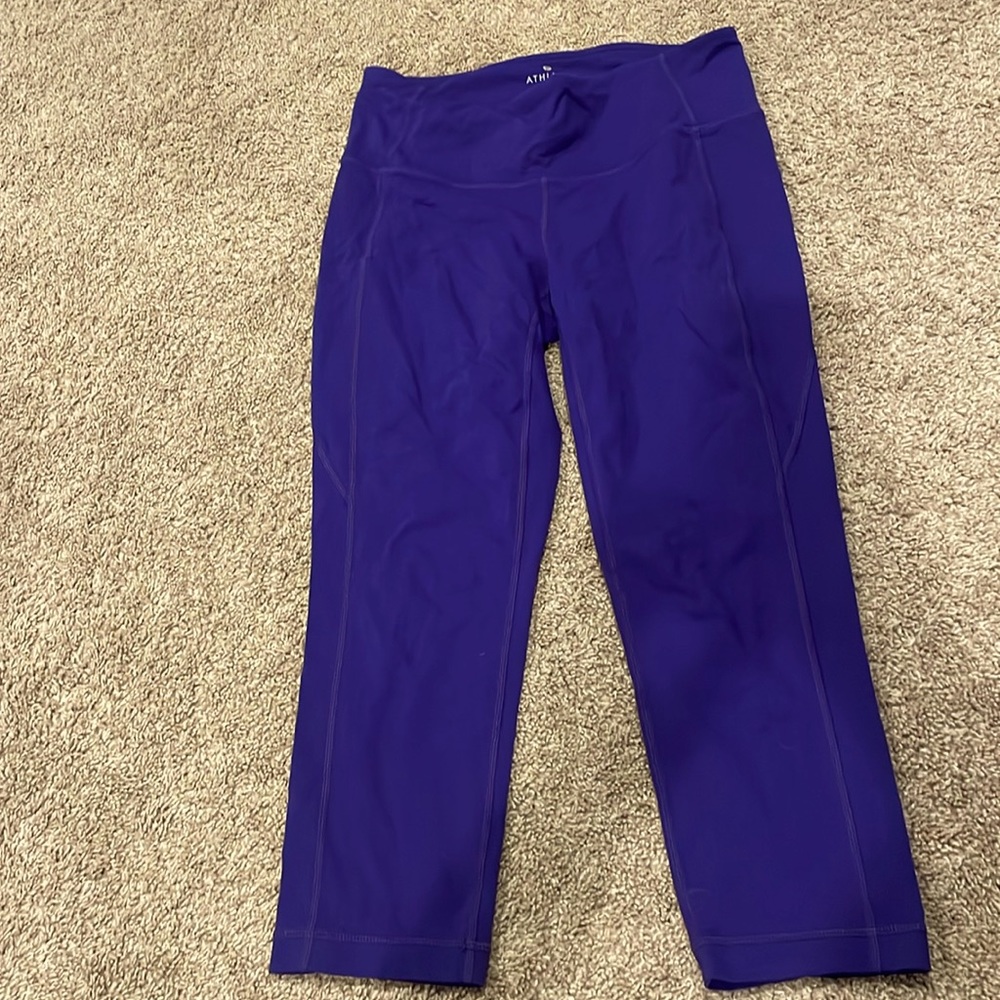 Athleta blue purple cropped crop leggings